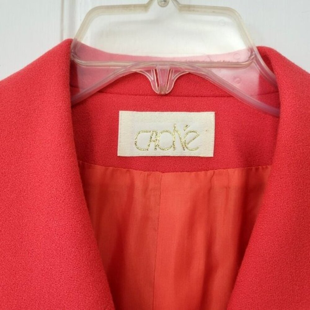 Cache Vintage Double Breasted Blazer Bright Coral Women's Size 14 - Picture 3 of 6